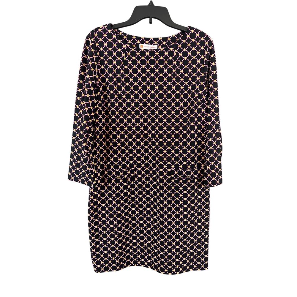 Jude Connally Sabine Dress XL Black Pink Circle Print